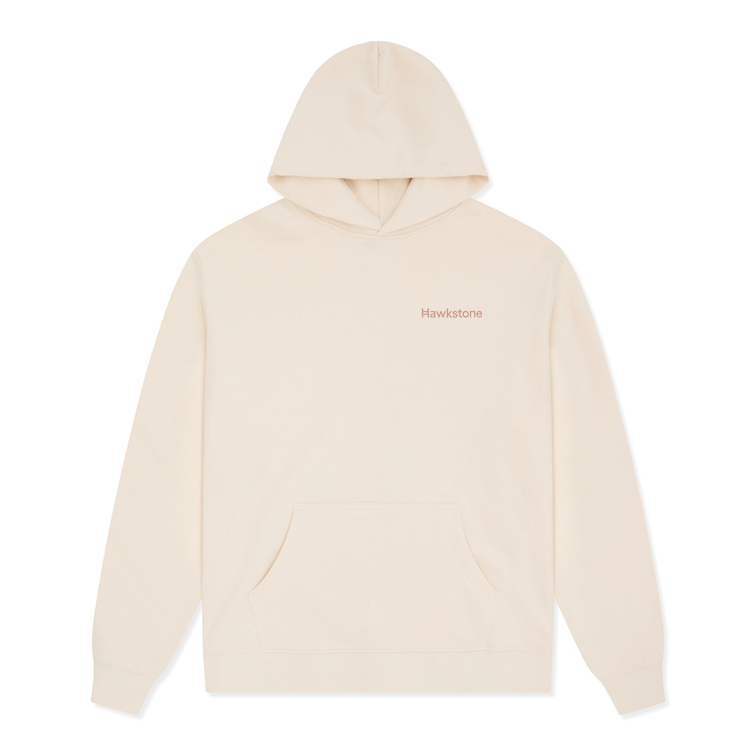 Beige hoodie with 'Hawkstone' text.