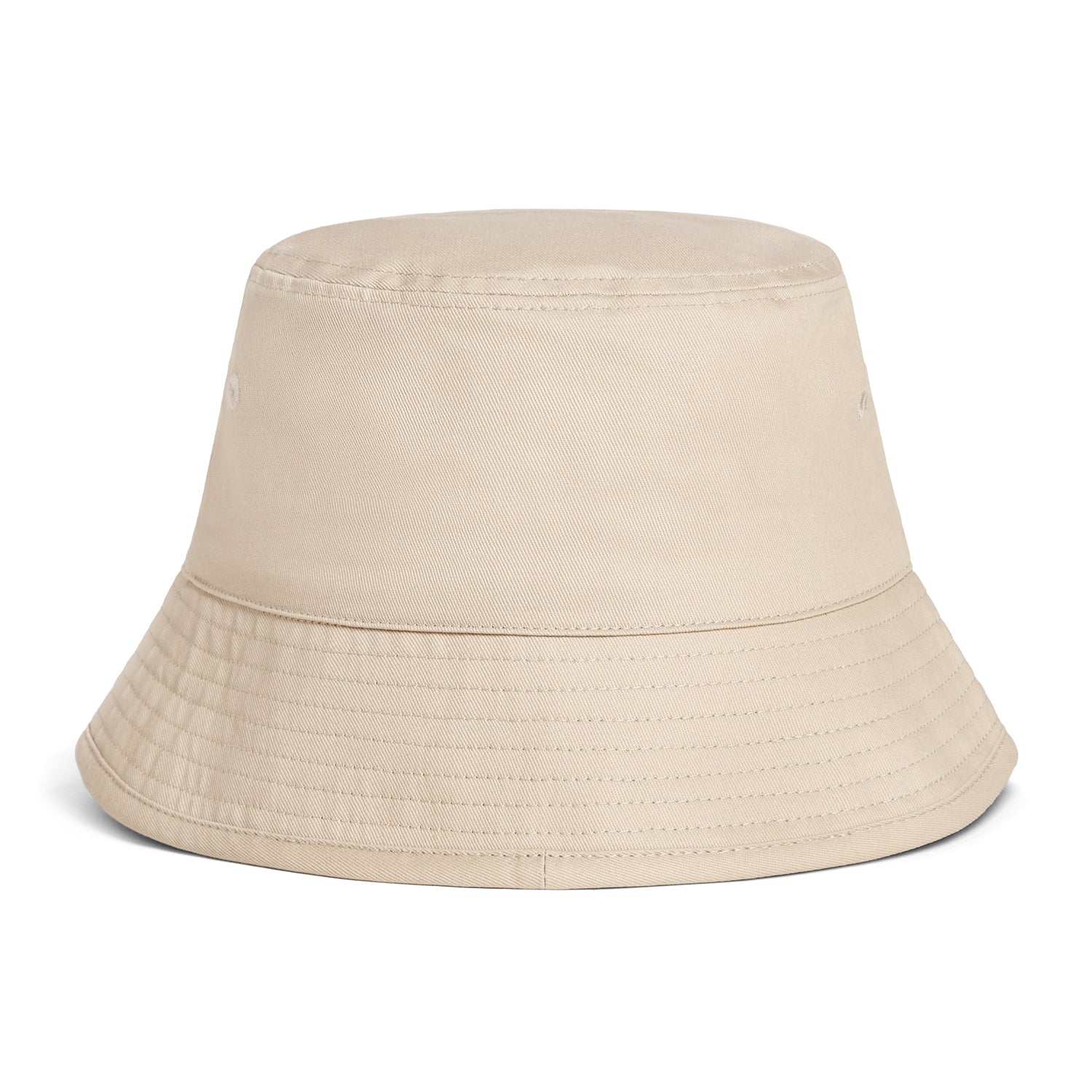 Beige bucket hat on a white background